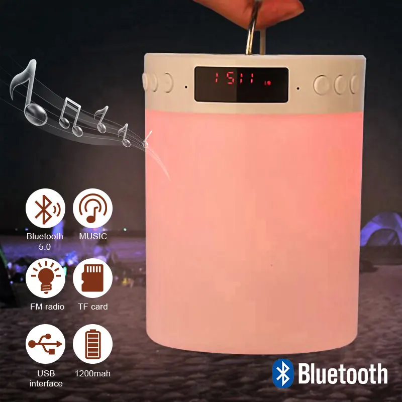 Портативный динамик Будильник Bluetooth мини беспроводной сенсорный контроль