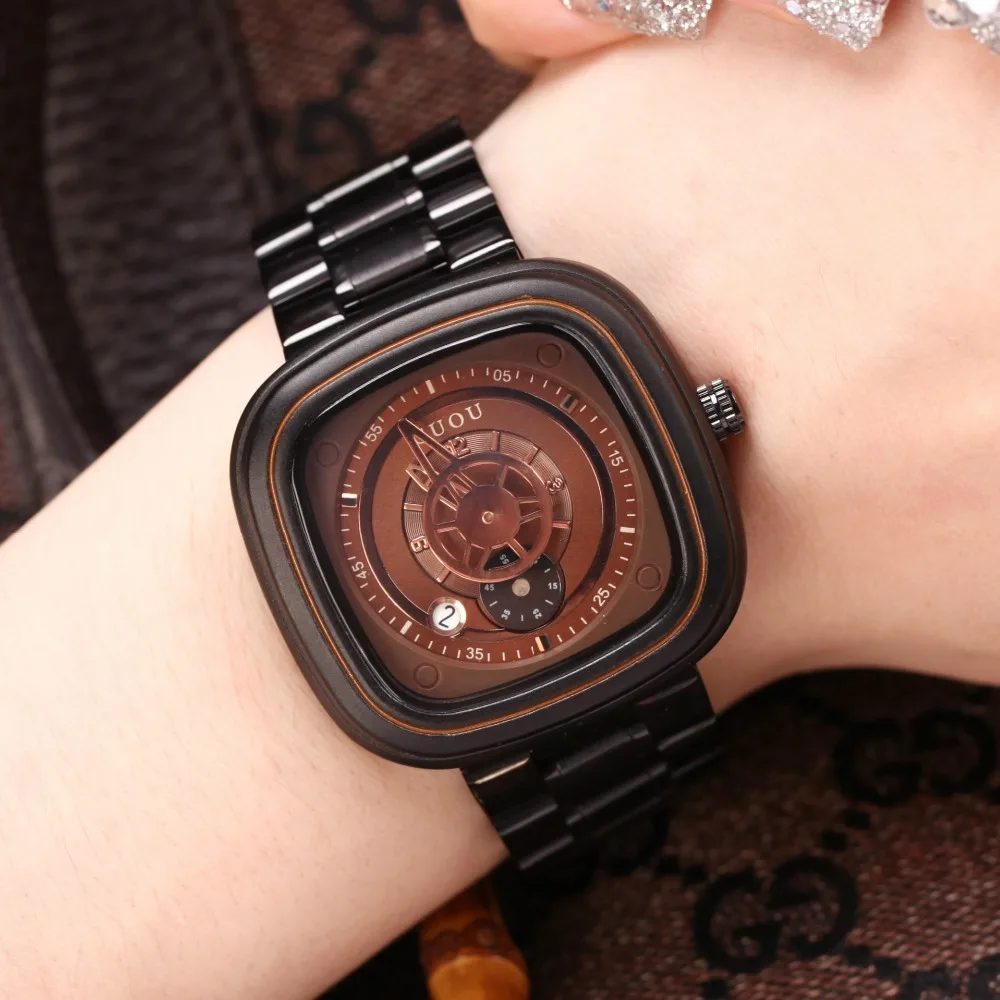 

Square Ladies Watch Fashion Steel Watchband Trend Waterproof Waterproof Watch Student Watch With Calendar G8150