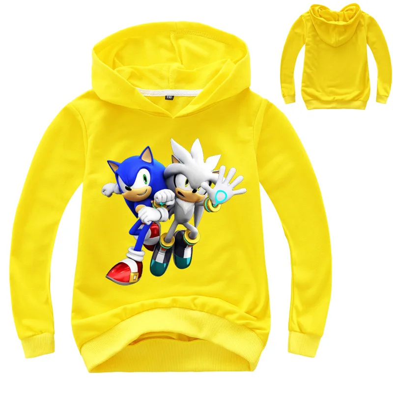 Sonic The с принтом ЁЖ Детский свитер капюшоном для маленьких мальчиков мультяшный