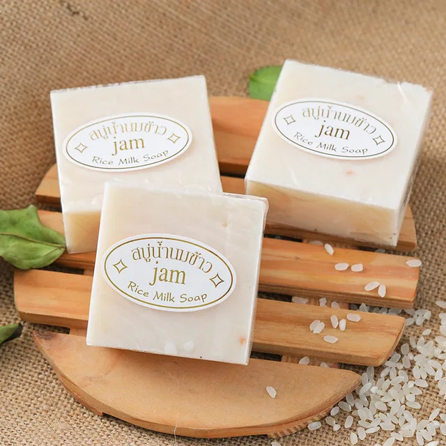 Thailand JAM Rice Milk Soap 60g Thailand Handmade Soap Rice Milk Whitening Soap Goat Milk Soap Rice Soaps For Face