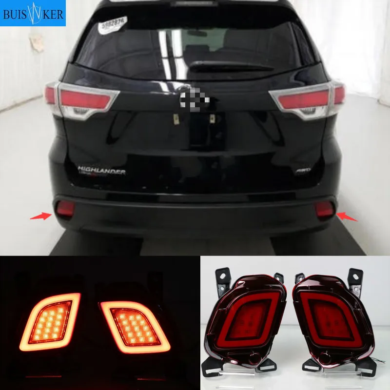 

2PCS For Toyota Highlander 2015 2016 2017 2018 Multi-functions LED Rear Bumper Light Fog Lamp Brake Light Turn Signal Light