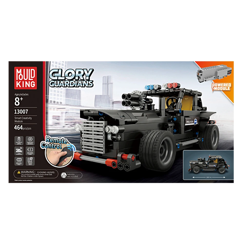 2,4 г DIY Электрический командный автомобиль RC автомобиль строительный блок модель Развивающие детские игрушки специальный полицейский командный автомобиль
