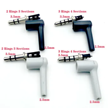 

2pcs/lot 90 Degrees 3.5mm stereo headset plug jack 3 4 pole 3.5 Gold Plated Black Audio Plugs Jack Adaptor Connector