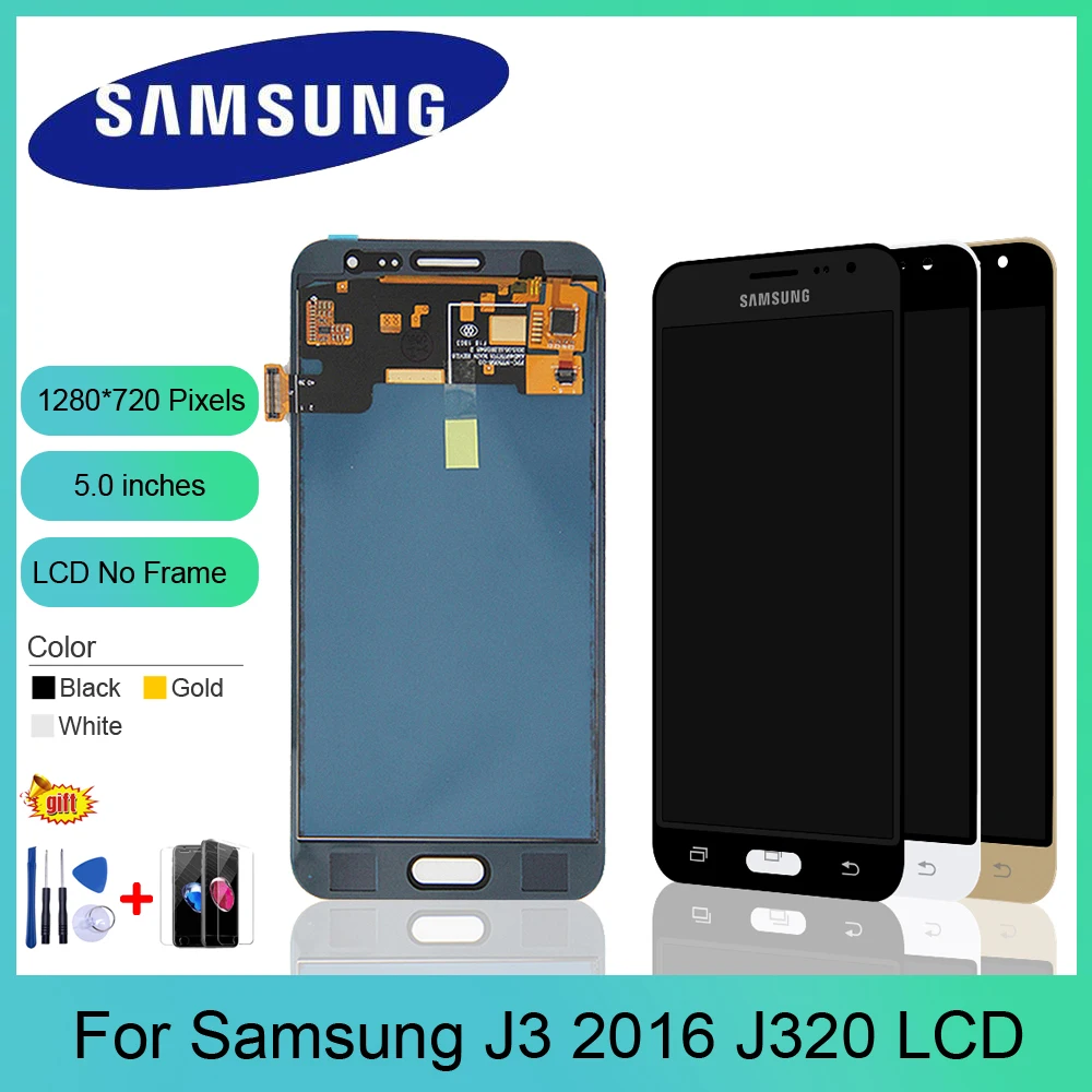 5 0 &quotОригинальный j320f ЖК-дисплей для Samsung Galaxy J3 2016 J320 J320F J320H J320M J320FN сенсорный экран