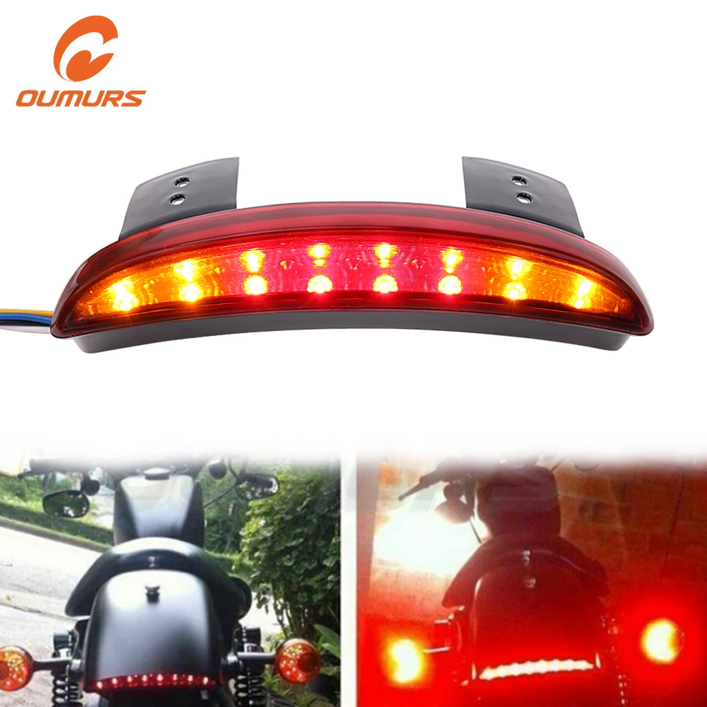 

OUMURS Motorcycle LED Stop Brake Running Tail Light Turn Signal Lamp For Harley Sportster 1200 Roadster Iron 883 Softail Dyna 48