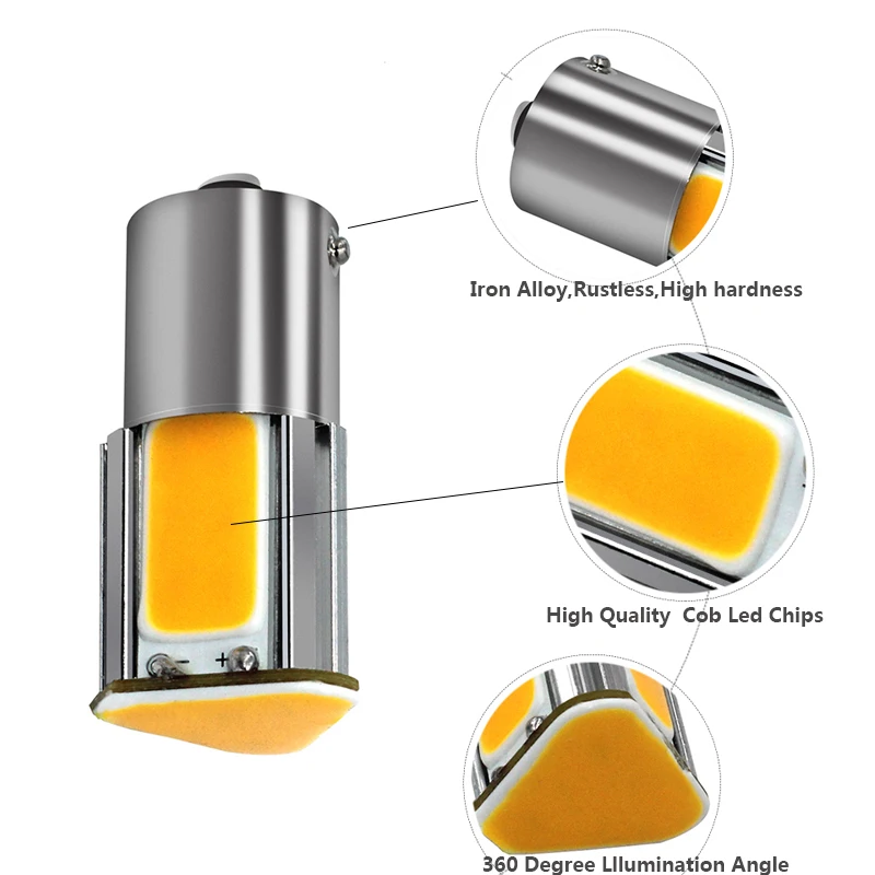2 шт. 1156 BA15S P21W светодиодный BAU15S PY21W BAY15D светодиодный лампы 1157 P21/5 Вт R5W 4 COB Авто стоп-сигнал поворота сигнальная лампа лампы CarLight 12 V-24 V