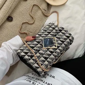 

Retro Plaid Woven Wool Chain Crossbody Bag For Women 2019 Fashion Coin Phone Bag Purse Fashion Flap Bag Casual Shoulder Bags #15