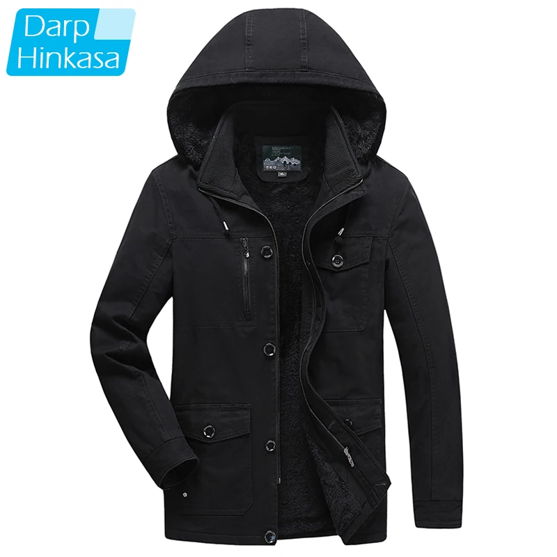 Jackets Parka-Coat Winter Windbreaker Hooded Military Men Casual New Warm Thick