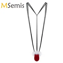 Мужской Цельный Рождественский пушистый Манкини стринги Новинка костюм нижнее белье