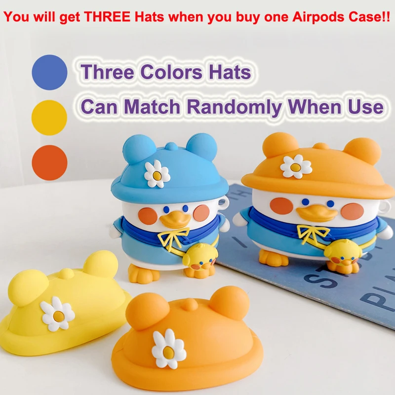 Для Airpods Pro 3D милый мультяшный рюкзак уточные наушники чехол для Apple 1 2 3