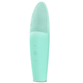 

ETEREAUTY Thermal Sonic Facial Brush Silicone Scrubber Cleansing Pad Deep Pore Cleaning Brush (Light Green)