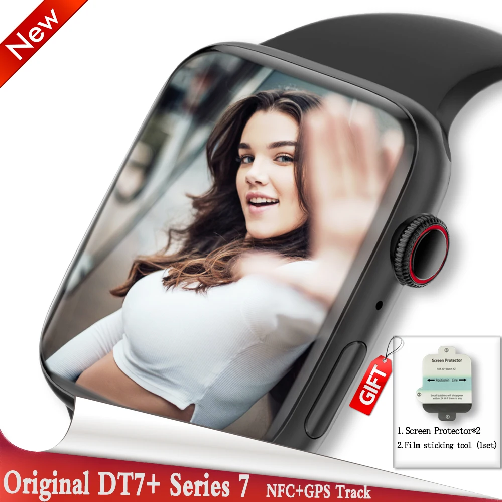 Original Iwo DT 7+ Plus Smart Watch Men 1.8 Inch Display Series 7 Call Watches IP68 Waterproof Wireless Charge Smartwatch Women |