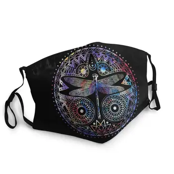 

Unisex Mouth Mask Adjustable Anti Dust Face Mouth Mask, Colorful Dragonfly Face Cover For Cycling Camping Travel