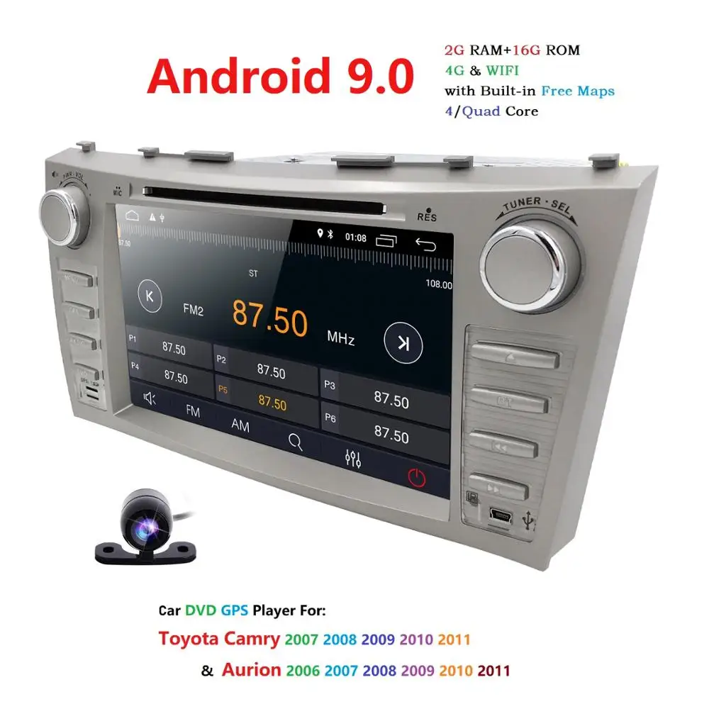 Clearance 8Inch Android 9.0 Quad Core Car DVD Player For Toyota Camry Aurion GPS Navi Support DAB+ Touch Screen DVR TPMS Free rear camera 1 Clearance 8Inch Android 9.0 Quad Core Car DVD Player For Toyota Camry Aurion GPS Navi Support DAB+ Touch Screen DVR TPMS Free rear camera 1