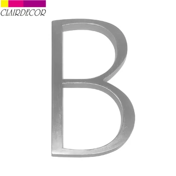 

5 in Satin Nicke Modern House Number Hotel Home Door Number Outdoor Address Plaque Zinc Alloy Number for House Address Sign #B