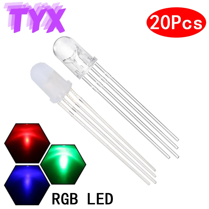 F5 5 мм F10 10 полный Цвет RGB светильник-излучающий диод три-Цвет красный зеленый и