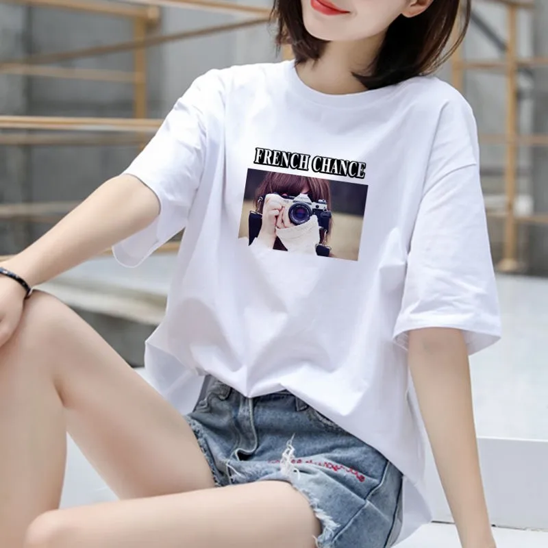 Spring New Single / Two-piece Cotton White Short-sleeved T-shirt Female  Korean Loose Large Size Summer Half-sleeved Shirt - T-shirts - AliExpress