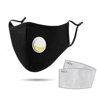 1Pcs Fashion Respirator Mask with Breathing Valve Washable Cotton Activated Carbon Filter PM2.5 Mouth Masks Anti Dust Allergy 1
