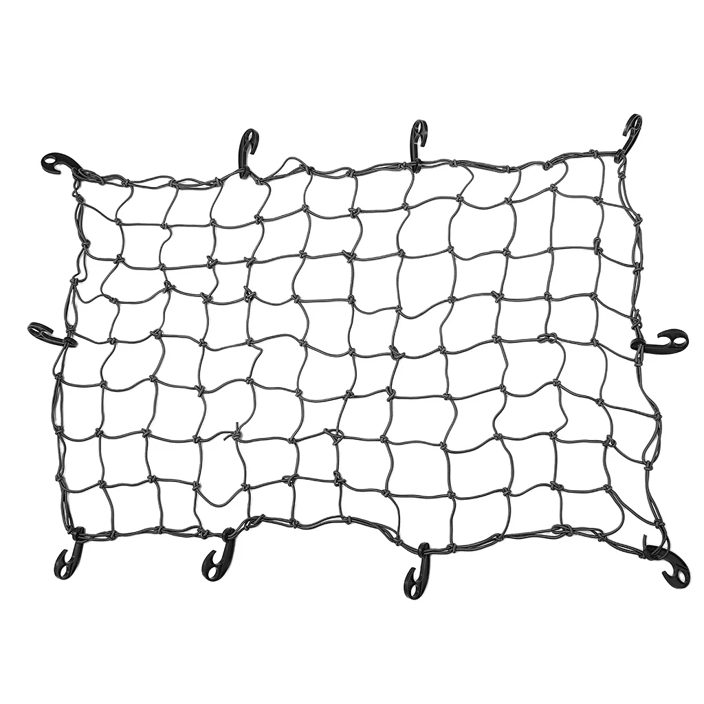 Elastic Car Trailer Roof Rack Boot Luggage Bungee Cord Cargo Net with 10 Hooks