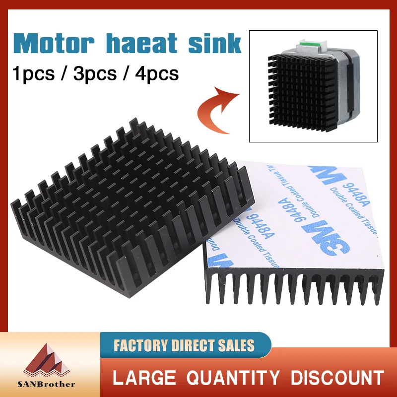 3D Prints Radiator Aluminum Motor Heatsink Extruded Heat Dissipation Electronic Heat Sink for Ender 3 PRO 42 stepper motor 8 pcs for raspberry pi aluminum heatsink heat sink computer cooler radiator for electronic chip heat dissipation cooling pads