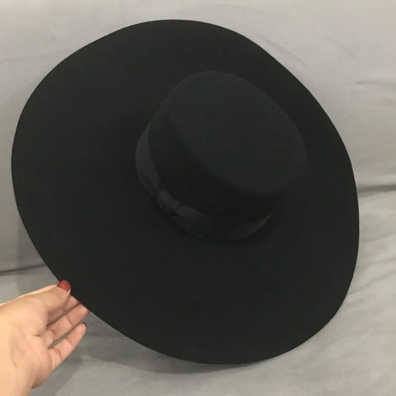 Wool Fedora Hat Retro Style Wide Brim Winter For Women Party Church Wedding fashion hat