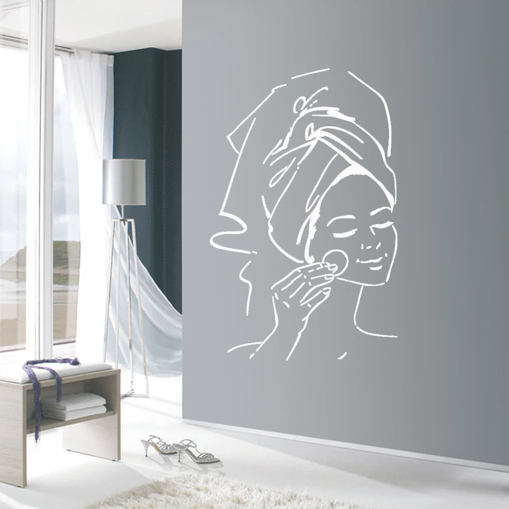 

Wall Decals Spa Salon Art SPA Facials Vinyl Wall Decoration Pattern Beauty Salon Wall Sticker Home Decor Bedroom Removable