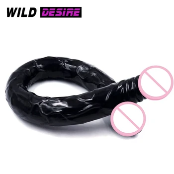 2020 Sexshop 21 inch Double Ended Dildo Huge Jelly Dildos Artifical Clitoris Massager Sex Toys For Women Long Penis Adults Toys 5