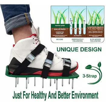 

1 Pair Lawn Aerator Shoes Sandals Grass Spikes Nail Cultivator Yard Garden Tool nice