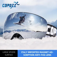 Copozz сноуборд лыжные очки UV400 защита магнит Адсорбция противотуманные линзы ТПУ лыжные очки снежные лыжные очки Большая маска