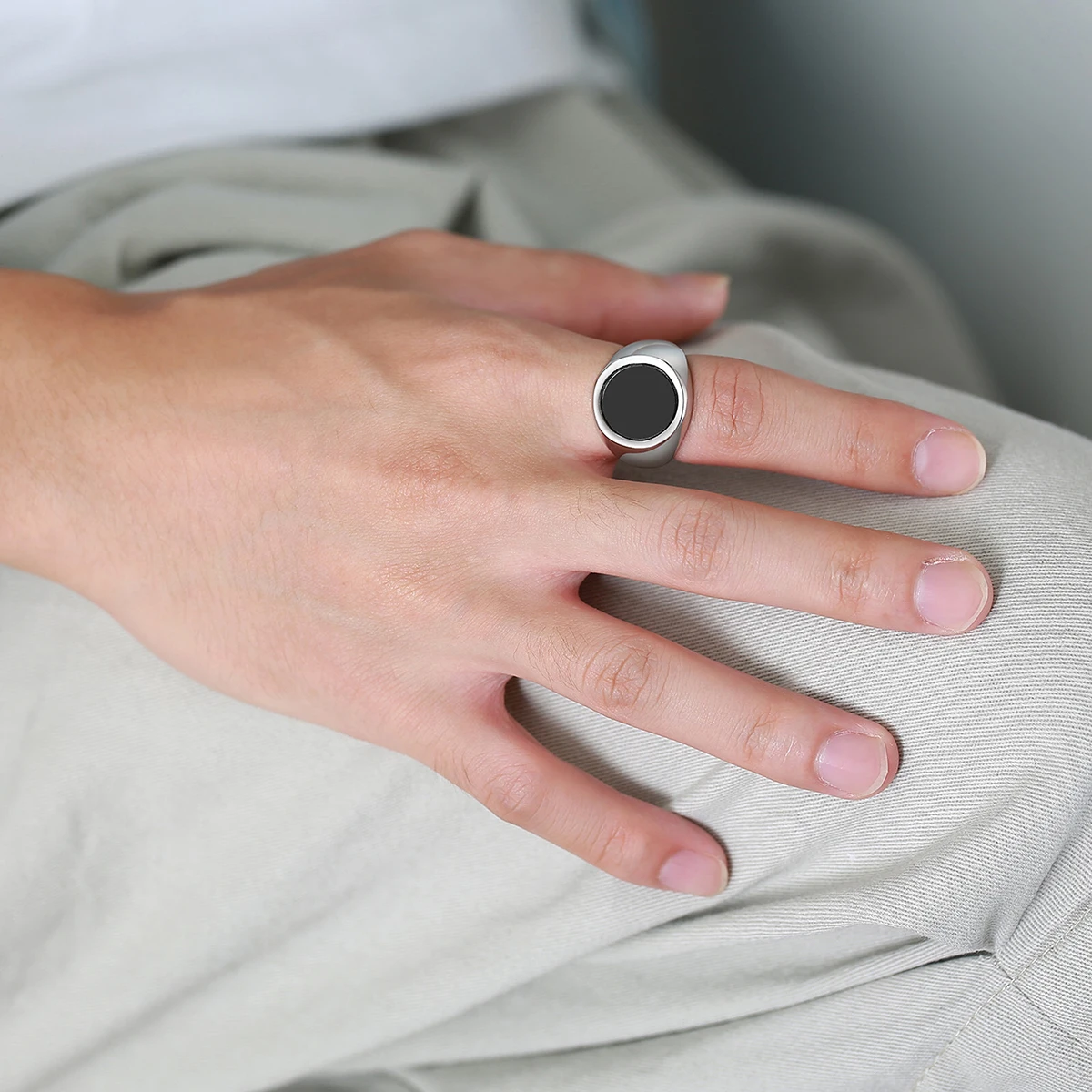 Stainless Steel Men Rings Fashion Gold Silver Color