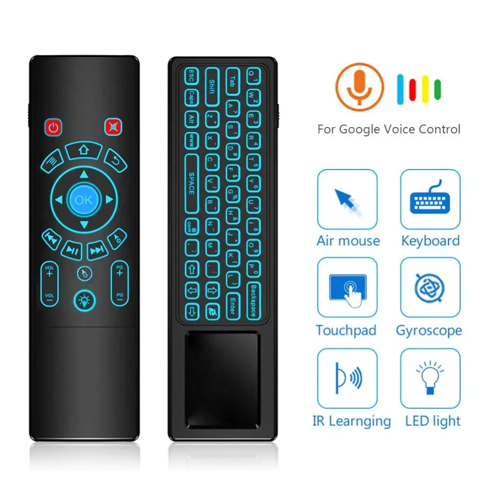 2.4G Wireless Air Keyboard Mouse Qwerty Remote Touchpad For Android TV BOX PC 