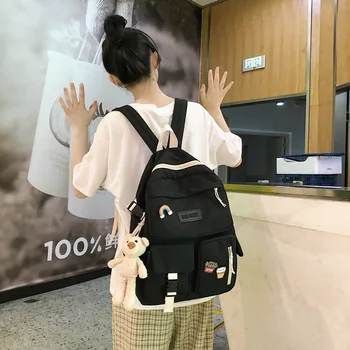 

new Women's backpack nylon backpack Korean casual student backpack men and women Shoulder Bags girl College Students school bag