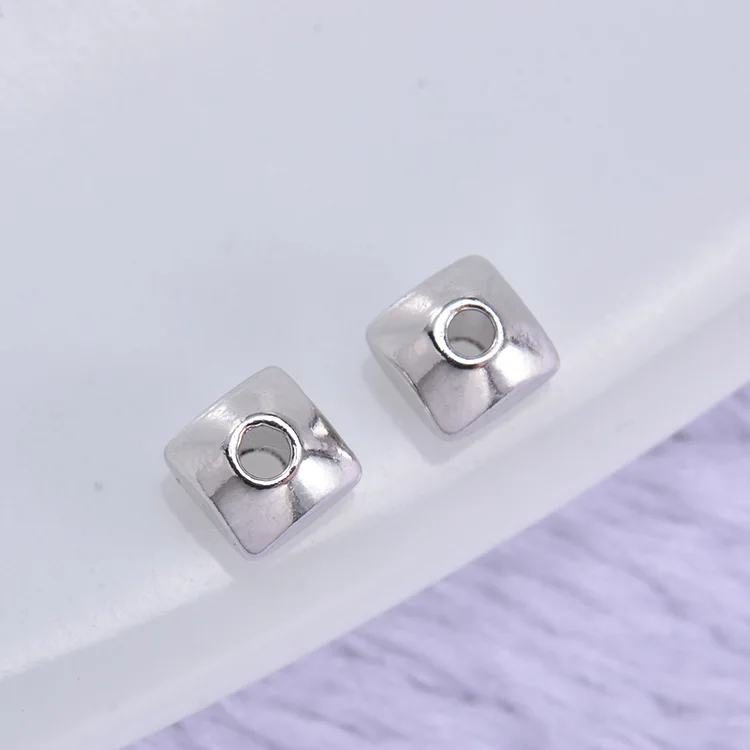 Platinum Color 351) 20 шт 4x3 мм 24K золотой цвет латунный квадратный браслет с бисерными вставками высокого качества Diy ювелирных изделий Аксессуары - Цвет: Platinum Color