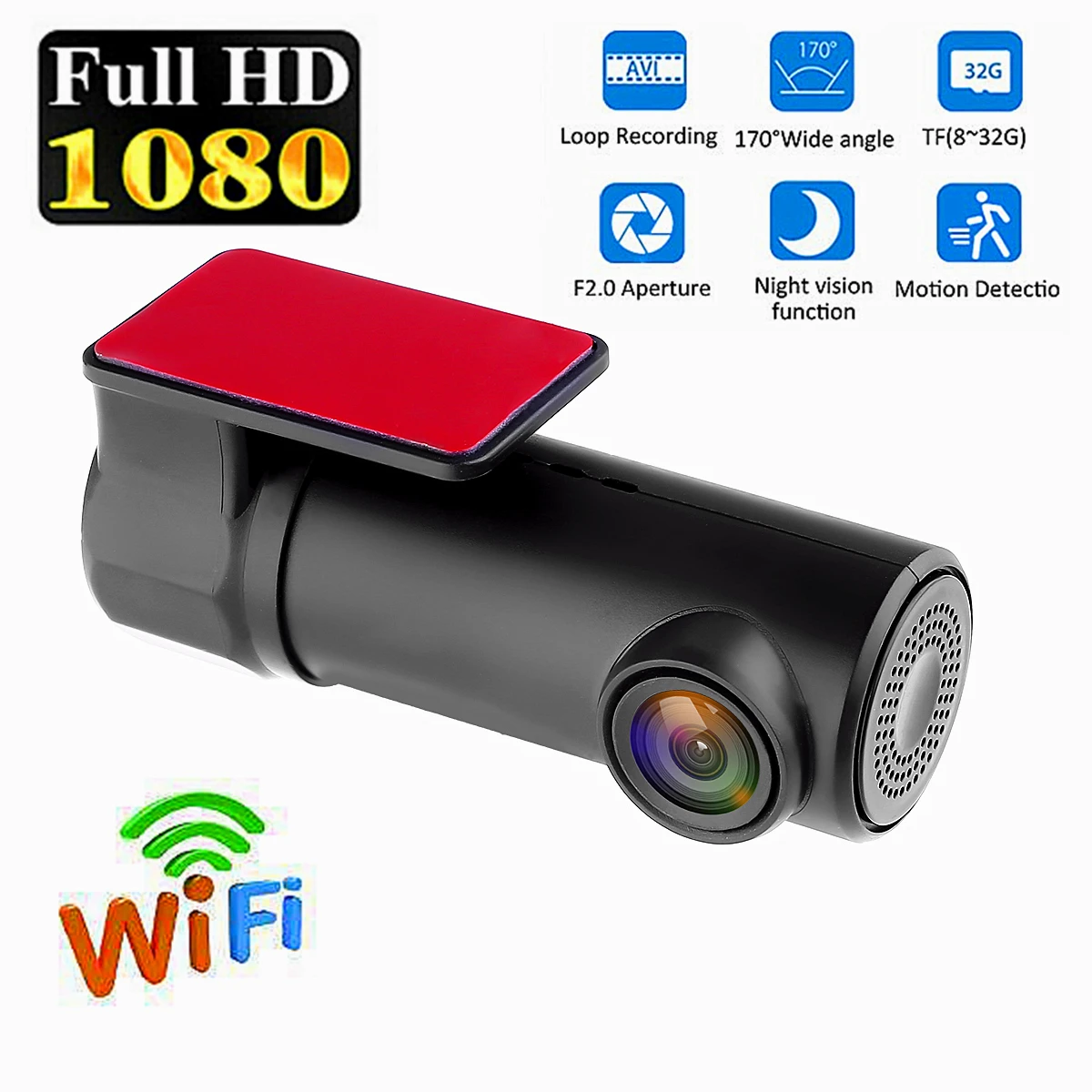 Автомобильный видеорегистратор с ночным видением 1080P Wi-Fi | Автомобили и мотоциклы