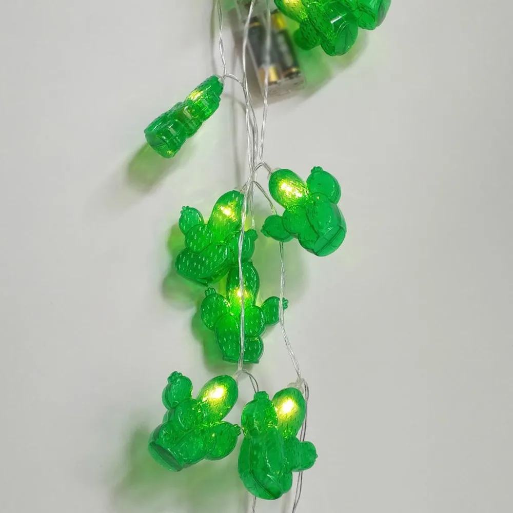 10LED Cactus LED String Lights Battery Warm White Fairy String Cactus Light Lamp Holiday Decor Lightings Home Supplies
