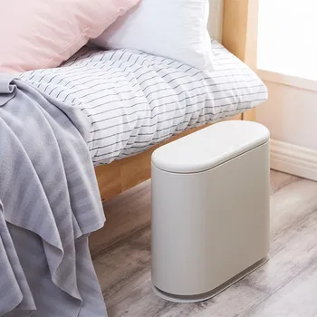 

Double Set Pressed Garbage Cans Living Room Bathroom Garbage Cans with Lid Office Kitchen Round Containers Household Accessories
