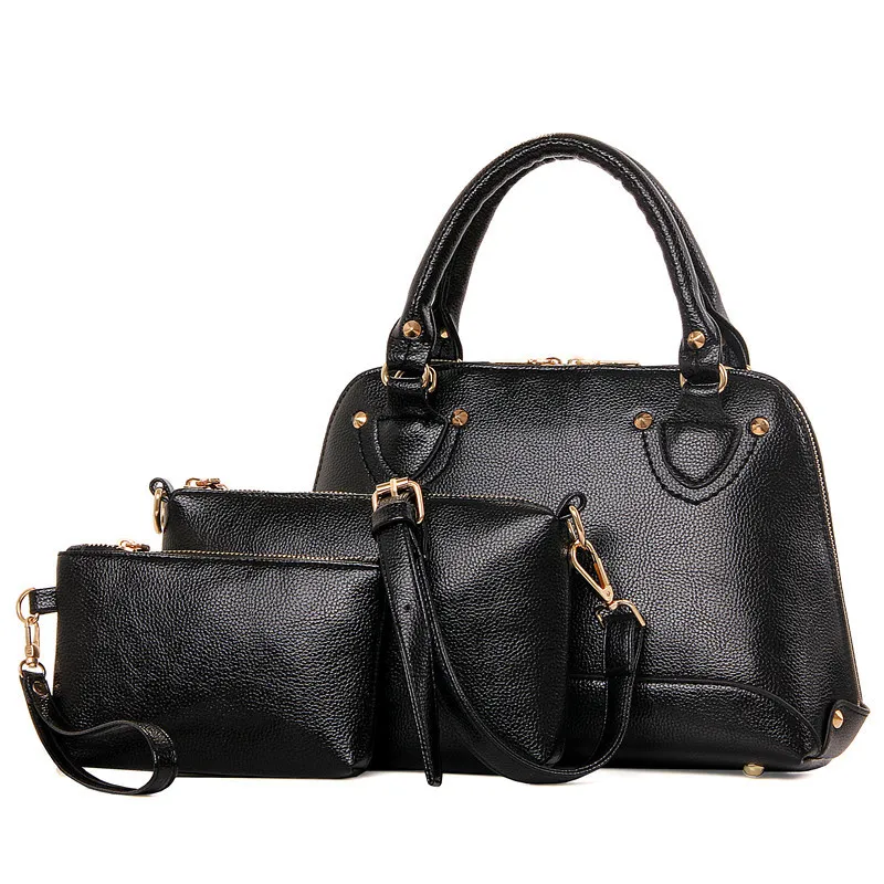 

2016 New Style WOMEN'S Bag Different Size Bags Cross Pattern Three-piece Set Different Size Bags Korean-style Shoulder Oblique H