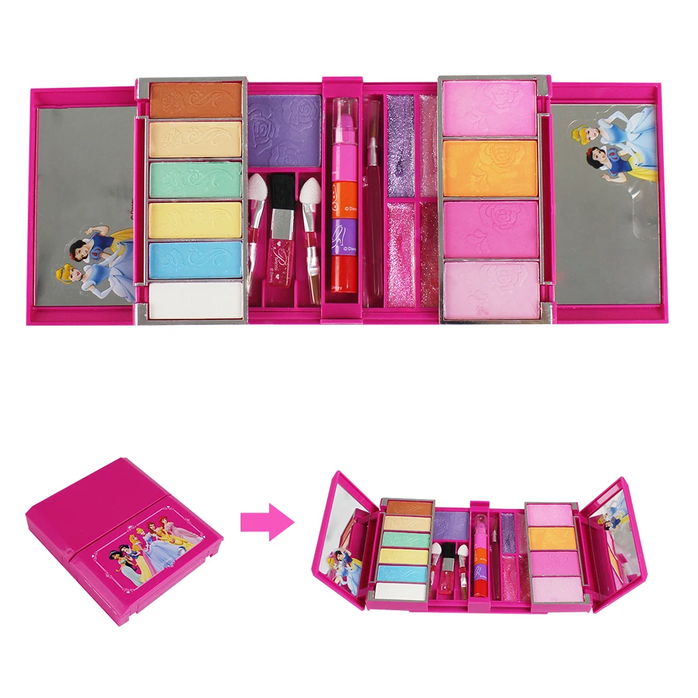 

For Disney Princess Powder Box Children's Cosmetic Toys Safe Nontoxic Watersoluble Formula Washable Makeup No Need Of Makeup Rem