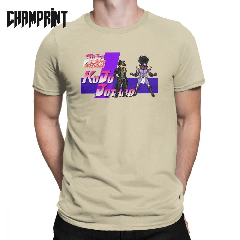Men T-Shirt Jotaro Kujo Jonathan Joestar Yoshikage Kira Josuke Jojo's Bizarre Adventure Cotton Tees Short Sleeve Anime T Shirts |