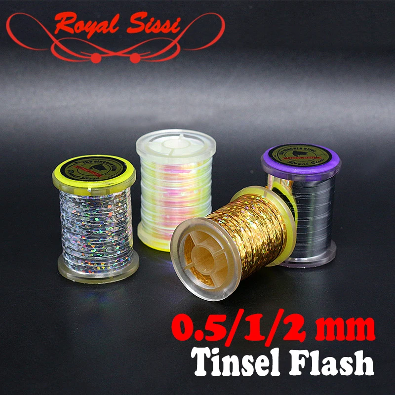 Hot 1 Spool Fly Tying flat mylar Tinsel Flash Tape HOLOGRAPHIC TINSEL SPOOLED for classic streamer patterns and flashback nymphs