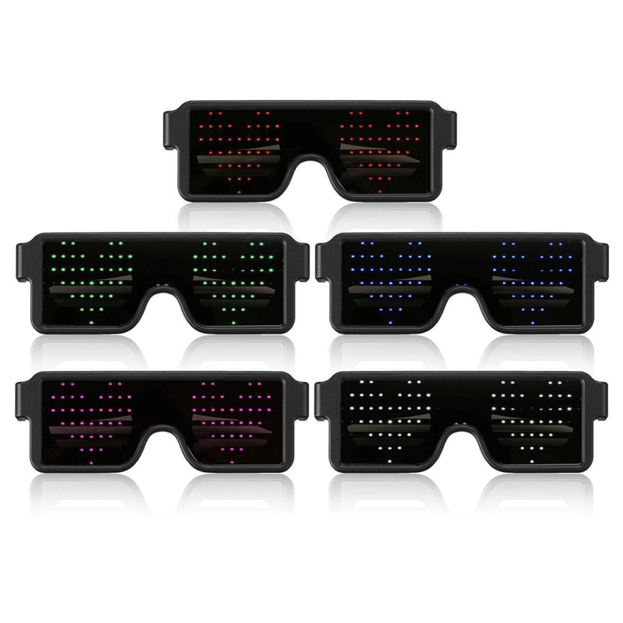 Волшебные светящиеся очки Bluetooth управление приложением светодиодные очки для вечеринок щит USB зарядка DIY управление приложением Многоязычная быстрая вспышка Led - Цвет: No Bluetooth Luminou