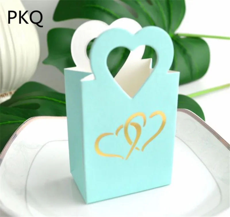 

10pcs Small Paper Candy Boxes Mini Gift Bag Hollow Heart Handle Design Wedding Favor Box Party Decoration