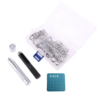 

1Set 12mm Grommet Eyelets with Washers Punch Tools Kit for Waxed Leather Canvas Belt Making Craft