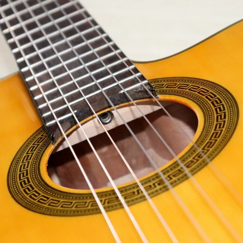 Хорошее качество желтый цвет 39 дюймов классическая гитара фламенко Классическая гитара, электрическая гитара фламенко с эквалайзером с бесплатной сумкой