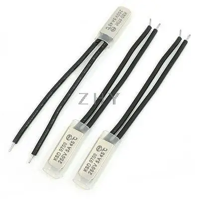 

3pcs 250V 5A Bimetal Temperature Control Switch Thermostat 45C N.C KSD9700