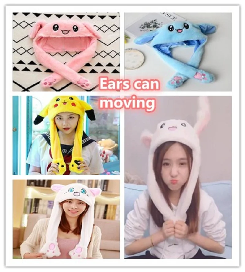 

Novelty Magic Rabbit Hat With Moving Ear Plush Toy Gift Kids Toy Party
