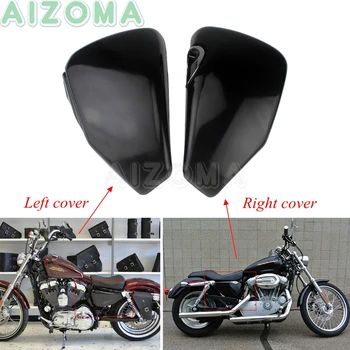 

For Harley Sportster XL883 XL1200 All Motorcycle Left + Right Battery Side Cover Iron Protection Guards with Card Buckle 2004-2013