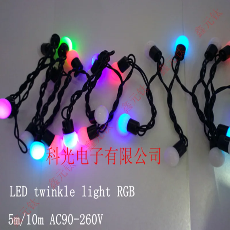 5M 10meter AC90-265V LED lighting strings RGB 50led 100leds Colorful decorative lamp string Waterproof highlighted Christmas