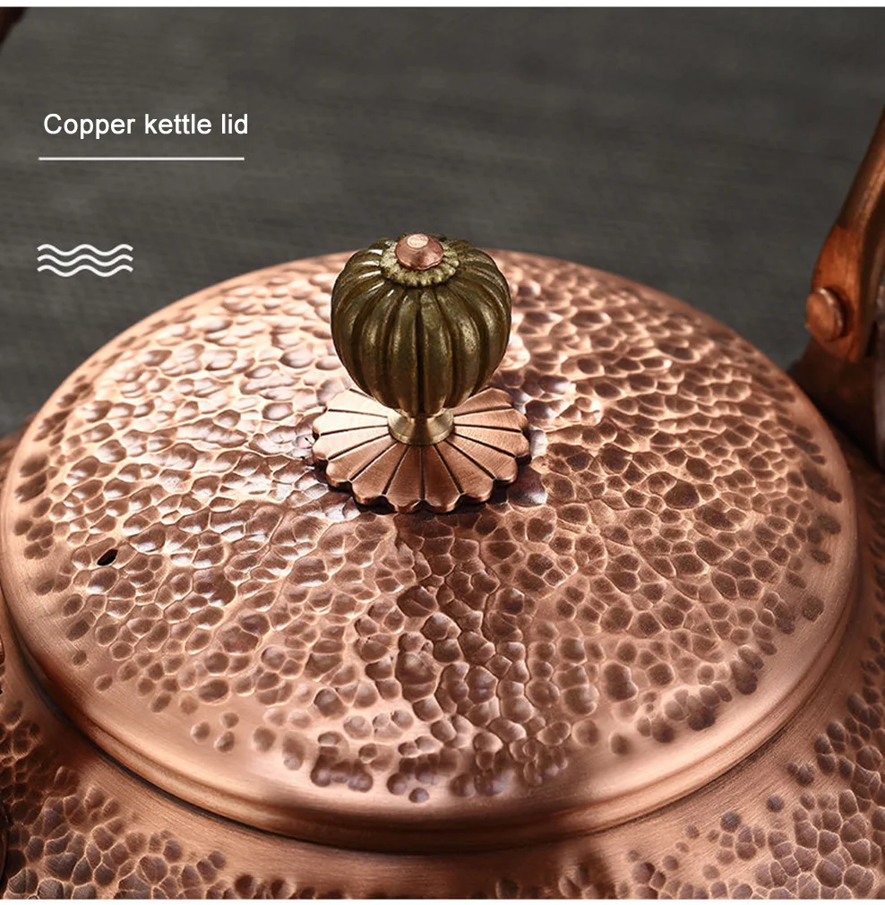 Red Copper Kettle Large Capacity Pure Copper Boiling Water Kettle