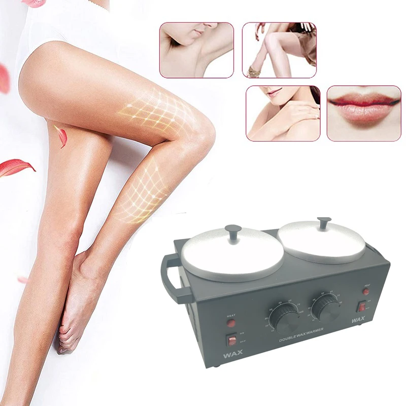 Wax Heater Electric Double Wax Warmer Machine For Hair Removal Double Chamber For Paraffin Salon